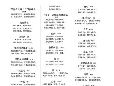 初中古诗词大全必背